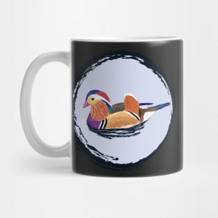 Nice Artwork showing a swimming Mandarin Duck II Mug